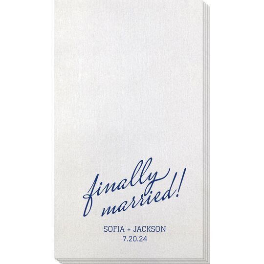 Expressive Script Finally Married Bamboo Luxe Guest Towels